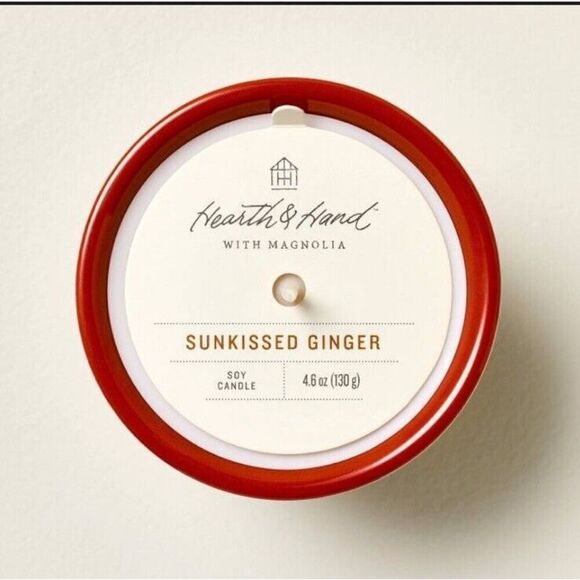 Hearth & Hand Sun Kissed Ginger 2 Tone Glass Jar Candle - Picture 2 of 6